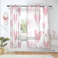 thumbnail image 1 of Yayeee Window Curtains Light Filtering 63"x42" Grommet Panel Pair Home Living Room Decor, Hand Drawn Hearts, 1 of 7