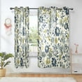 thumbnail image 1 of Yayeee Window Curtains Set of 2 for Living Room Light Filtering 63"x42", Light Floral, 1 of 7