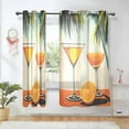 thumbnail image 1 of Yayeee Window Curtains Set of 2 for Living Room Light Filtering 63"x42", Mid Century Glasses, 1 of 7
