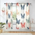 thumbnail image 1 of Yayeee Window Curtains Set of 2 for Living Room Light Filtering 63"x42", Orange Butterflies, 1 of 7