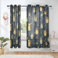 thumbnail image 1 of Yayeee Window Curtains Light Filtering 63"x42" Grommet Panel Pair Home Living Room Decor, Orange Fireflies Pattern, 1 of 7