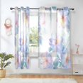 thumbnail image 1 of Yayeee Window Curtains Light Filtering 63"x42" Grommet Panel Pair Home Living Room Decor, Pastel Flower Pattern, 1 of 7