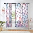 thumbnail image 1 of Yayeee Window Curtains Set of 2 for Living Room Light Filtering 63"x42", Pink Art Pattern, 1 of 7