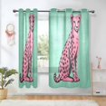 thumbnail image 1 of Yayeee Window Curtains Set of 2 for Living Room Light Filtering 63"x42", Pink Cheetah, 1 of 7