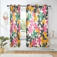 thumbnail image 1 of Yayeee Window Curtains Light Filtering 63"x42" Grommet Panel Pair Home Living Room Decor, Pink Floral Blooms, 1 of 7