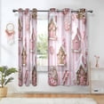 thumbnail image 1 of Yayeee Window Curtains Light Filtering 63"x42" Grommet Panel Pair Home Living Room Decor, Pink Gingerbread Houses, 1 of 7