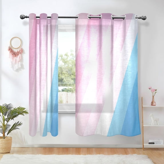 Yayeee Window Curtains Set of 2 for Living Room Light Filtering 63"x42", Pink Gradient