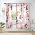 thumbnail image 1 of Yayeee Window Curtains Set of 2 for Living Room Light Filtering 63"x42", Pink Halloween Ghosts, 1 of 7
