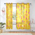 thumbnail image 1 of Yayeee Window Curtains Light Filtering 63"x42" Grommet Panel Pair Home Living Room Decor, Pink Stars, 1 of 7