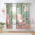 thumbnail image 1 of Yayeee Window Curtains Light Filtering 63"x42" Grommet Panel Pair Home Living Room Decor, Pink and White Cat, 1 of 7