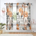 thumbnail image 1 of Yayeee Window Curtains Set of 2 for Living Room Light Filtering 63"x42", Plaid Floral, 1 of 7