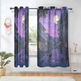 thumbnail image 1 of Yayeee Window Curtains Set of 2 for Living Room Light Filtering 63"x42", Purple Street, 1 of 7