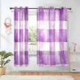 thumbnail image 1 of Yayeee Window Curtains Set of 2 for Living Room Light Filtering 63"x42", Purple and White Pattern, 1 of 7