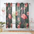 thumbnail image 1 of Yayeee Window Curtains Set of 2 for Living Room Light Filtering 63"x42", Red Flamingo Pattern, 1 of 7