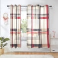 thumbnail image 1 of Yayeee Window Curtains Light Filtering 63"x42" Grommet Panel Pair Home Living Room Decor, Red Tartan, 1 of 7