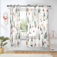 thumbnail image 1 of Yayeee Window Curtains Set of 2 for Living Room Light Filtering 63"x42", Red Wine Red Fruit Leaves Pattern, 1 of 7
