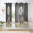 thumbnail image 1 of Yayeee Window Curtains Set of 2 for Living Room Light Filtering 63"x42", Sitting on The Moon, 1 of 7