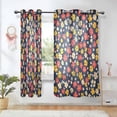 thumbnail image 1 of Yayeee Window Curtains Light Filtering 63"x42" Grommet Panel Pair Home Living Room Decor, Small Colorful Flower, 1 of 7