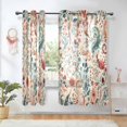 thumbnail image 1 of Yayeee Window Curtains Set of 2 for Living Room Light Filtering 63"x42", Watercolor Leaves, 1 of 7