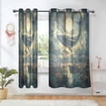 thumbnail image 1 of Yayeee Window Curtains Light Filtering 63"x42" Grommet Panel Pair Home Living Room Decor, Whale and Moon, 1 of 7