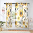 thumbnail image 1 of Yayeee Window Curtains Set of 2 for Living Room Light Filtering 63"x42", White Watercolor Sunflowers, 1 of 7