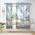 thumbnail image 1 of Yayeee Window Curtains Light Filtering 63"x42" Grommet Panel Pair Home Living Room Decor, Winter Mountain, 1 of 7