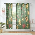 thumbnail image 1 of Yayeee Window Curtains Set of 2 for Living Room Light Filtering 63"x42", Yellow Christmas Gingerbread, 1 of 7
