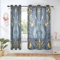 thumbnail image 1 of Yayeee Window Curtains Set of 2 for Living Room Light Filtering 63"x42", Yellow Forest Pattern, 1 of 7