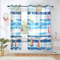 thumbnail image 1 of Yayeee Window Curtains Light Filtering 63"x42" Grommet Panel Pair Home Living Room Decor, Yellow Sailboats, 1 of 7