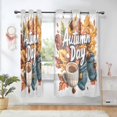 thumbnail image 1 of Yayeee Window Curtains Light Filtering 63"x52" Grommet Panel Pair Home Living Room Decor, Autumn Day Pattern, 1 of 7