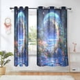 thumbnail image 1 of Yayeee Window Curtains Light Filtering 63"x52" Grommet Panel Pair Home Living Room Decor, Beautiful Floral Moon, 1 of 7