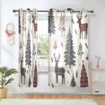 thumbnail image 1 of Yayeee Window Curtains Set of 2 for Living Room Light Filtering 63"x52", Beige Christmas Forest, 1 of 7