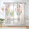 thumbnail image 1 of Yayeee Window Curtains Set of 2 for Living Room Light Filtering 63"x52", Beige Cute Flower, 1 of 7