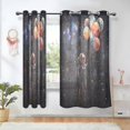 thumbnail image 1 of Yayeee Window Curtains Light Filtering 63"x52" Grommet Panel Pair Home Living Room Decor, Black Watercolor Space, 1 of 7