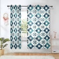thumbnail image 1 of Yayeee Window Curtains Light Filtering 63"x52" Grommet Panel Pair Home Living Room Decor, Blue Mosaic Pattern, 1 of 7