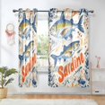 thumbnail image 1 of Yayeee Window Curtains Set of 2 for Living Room Light Filtering 63"x52", Blue Sardines Pattern, 1 of 7