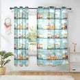 thumbnail image 1 of Yayeee Window Curtains Light Filtering 63"x52" Grommet Panel Pair Home Living Room Decor, Cartoon Train Pattern, 1 of 7