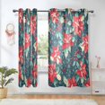thumbnail image 1 of Yayeee Window Curtains Light Filtering 63"x52" Grommet Panel Pair Home Living Room Decor, Christmas Themed Leaves, 1 of 7