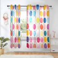 thumbnail image 1 of Yayeee Window Curtains Set of 2 for Living Room Light Filtering 63"x52", Colorful Circles, 1 of 7