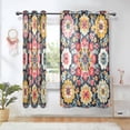 thumbnail image 1 of Yayeee Window Curtains Light Filtering 63"x52" Grommet Panel Pair Home Living Room Decor, Colorful Floral Pattern, 1 of 7