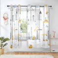 thumbnail image 1 of Yayeee Window Curtains Set of 2 for Living Room Light Filtering 63"x52", Construction Ladder Truck, 1 of 7