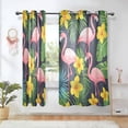 thumbnail image 1 of Yayeee Window Curtains Set of 2 for Living Room Light Filtering 63"x52", Flamingo Pattern, 1 of 7