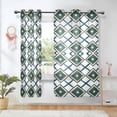 thumbnail image 1 of Yayeee Window Curtains Light Filtering 63"x52" Grommet Panel Pair Home Living Room Decor, Gold Geometric Pattern, 1 of 7
