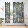 thumbnail image 1 of Yayeee Window Curtains Light Filtering 63"x52" Grommet Panel Pair Home Living Room Decor, Green Forest Scene, 1 of 7