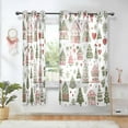 thumbnail image 1 of Yayeee Window Curtains Set of 2 for Living Room Light Filtering 63"x52", Green Nordic Christmas, 1 of 7