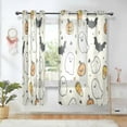 thumbnail image 1 of Yayeee Window Curtains Light Filtering 63"x52" Grommet Panel Pair Home Living Room Decor, Halloween Happy Ghosts, 1 of 7