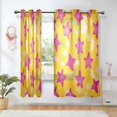 thumbnail image 1 of Yayeee Window Curtains Light Filtering 63"x52" Grommet Panel Pair Home Living Room Decor, Large Pink Stars, 1 of 7