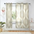 thumbnail image 1 of Yayeee Window Curtains Set of 2 for Living Room Light Filtering 63"x52", Light Brown Pattern, 1 of 7