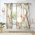 thumbnail image 1 of Yayeee Window Curtains Set of 2 for Living Room Light Filtering 63"x52", Light Red Flowers, 1 of 7