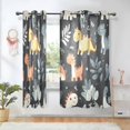 thumbnail image 1 of Yayeee Window Curtains Light Filtering 63"x52" Grommet Panel Pair Home Living Room Decor, Orange Dinosaur, 1 of 7
